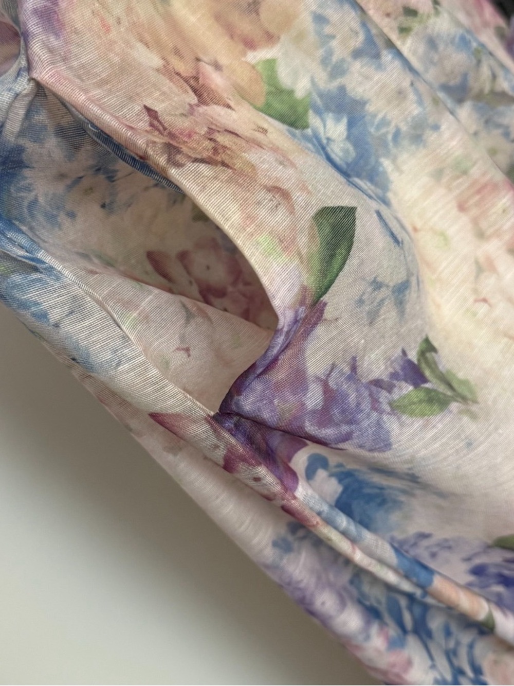 Zimmermann Hydrangea Corset Midi Dress | Purple Floral Linen Silk - Picture 8 of 9